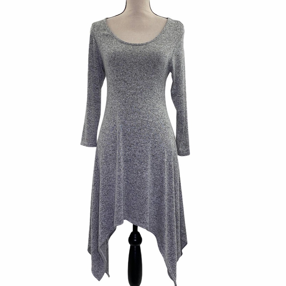 FRENCH Atmosphere Gray Sharkbite Sweater Dress L